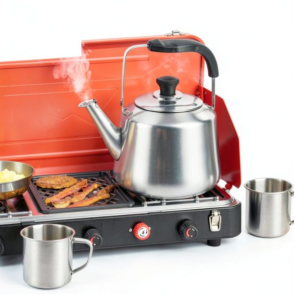 Odoland Camping Tea Kettle Stainless Steel 4L Dishwasher-5