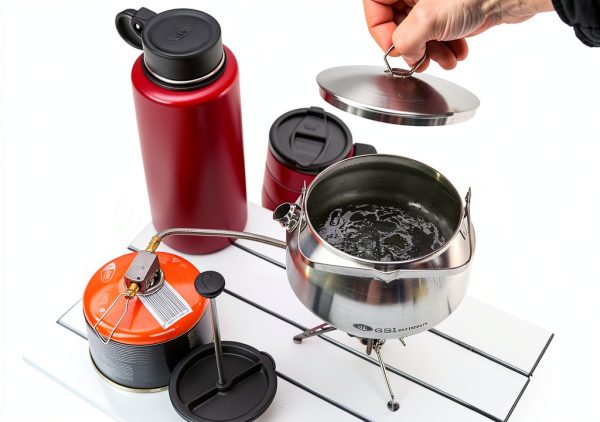 GSI Outdoors Stainless Steel Camping Kettle 1 Quart Brushed-1