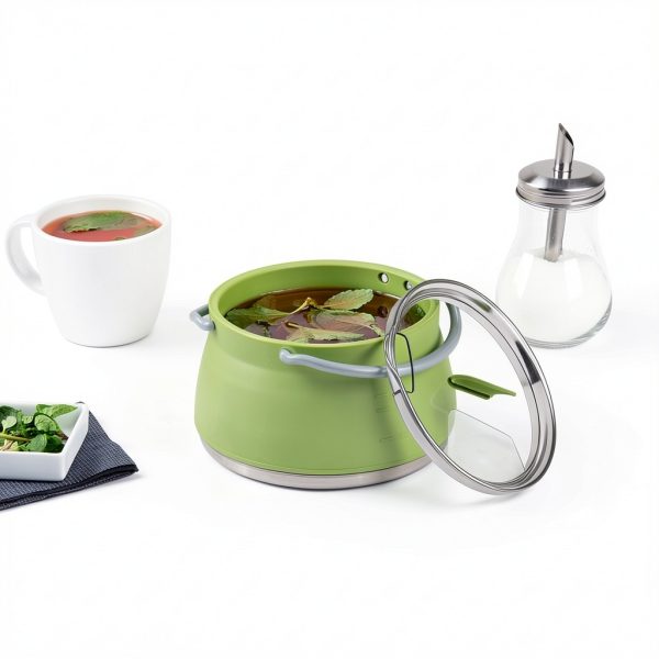 Restaurantware Silicone Kettle Collapsible Pot for Camping-8