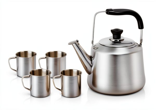 Odoland Camping Tea Kettle Stainless Steel 4L Dishwasher-6