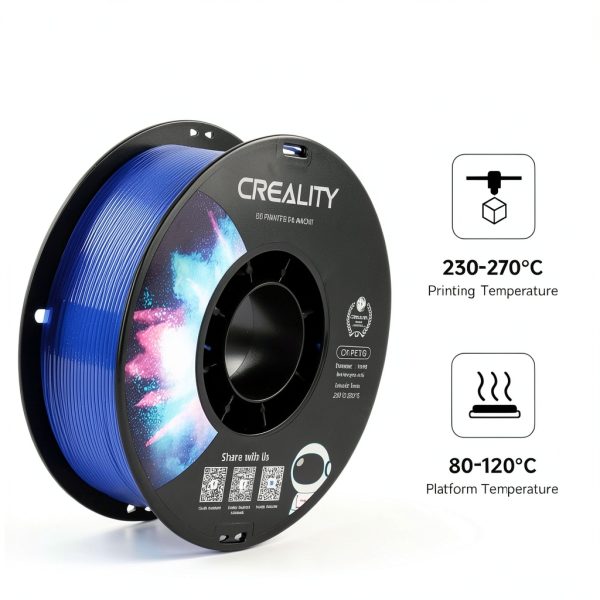 Creality PETG Filament Transparent Blue Clog Free Printing-3