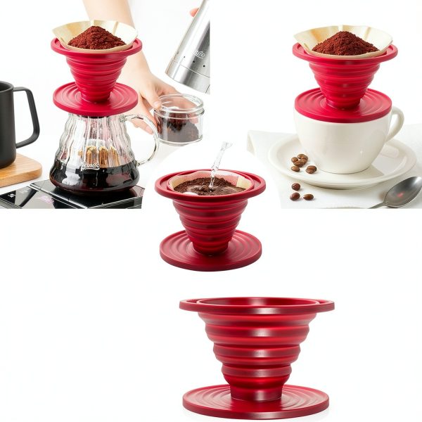 Bongpuda Silicone Pour Over Coffee Dripper Foldable Travel-5
