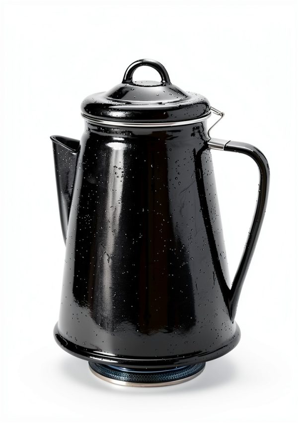 Stansport 8 Cup Percolator Black Baked Enamel Camping Coffee-4